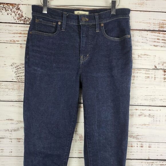 Madewell 9" Mid Rise Skinny Leg Jeans 28TL Womens Dark Wash Pockets - Picture 2 of 8